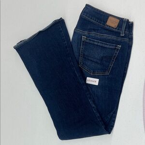 American Eagle Outfitters Women's Dark Blue Straight Leg Jeans Size 12